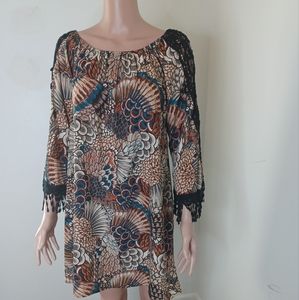 J&M Clothing Fringe Sleeve Dress Size. S